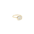 14K yellow gold ring with a cushion-cut lab-grown diamond in a smooth bezel setting.