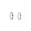 14K white gold hoop earrings with alternating Montana Yogo sapphires and round brilliant diamonds.