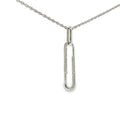 14K white gold open-link diamond pendant necklace with an 18-inch chain.