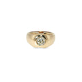 14K yellow gold domed ring with a 1.30 carat old European-cut diamond set at the center.