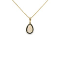 14K yellow gold pendant with a pear-shaped AAA Australian opal.