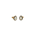 14K yellow gold stud earrings with two pear-shaped Australian opals.