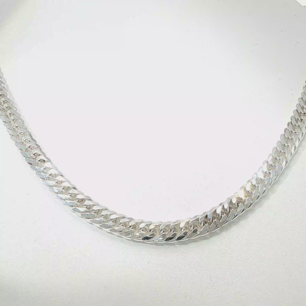 Double Diamond-Cut Curb Chain Necklace