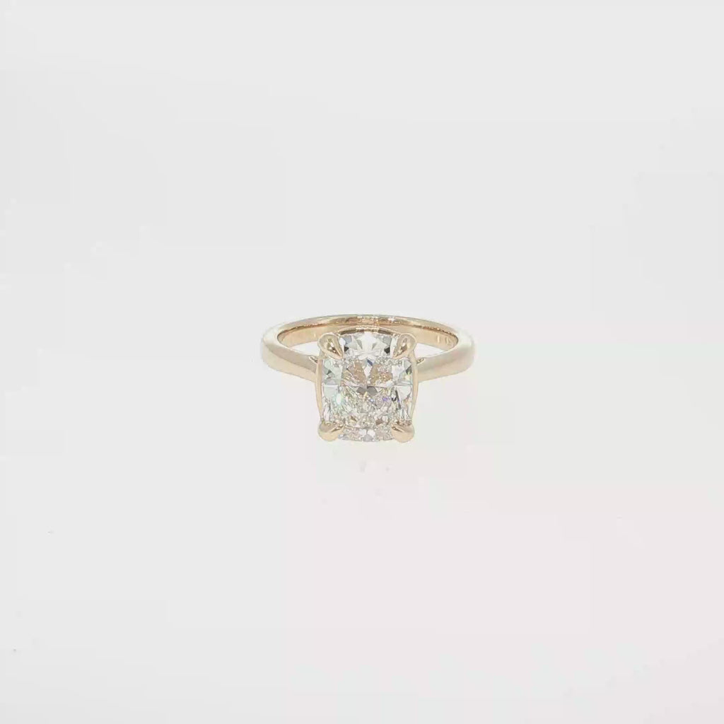 Cushion-Cut Lab-Grown Diamond Solitaire Engagement Ring
