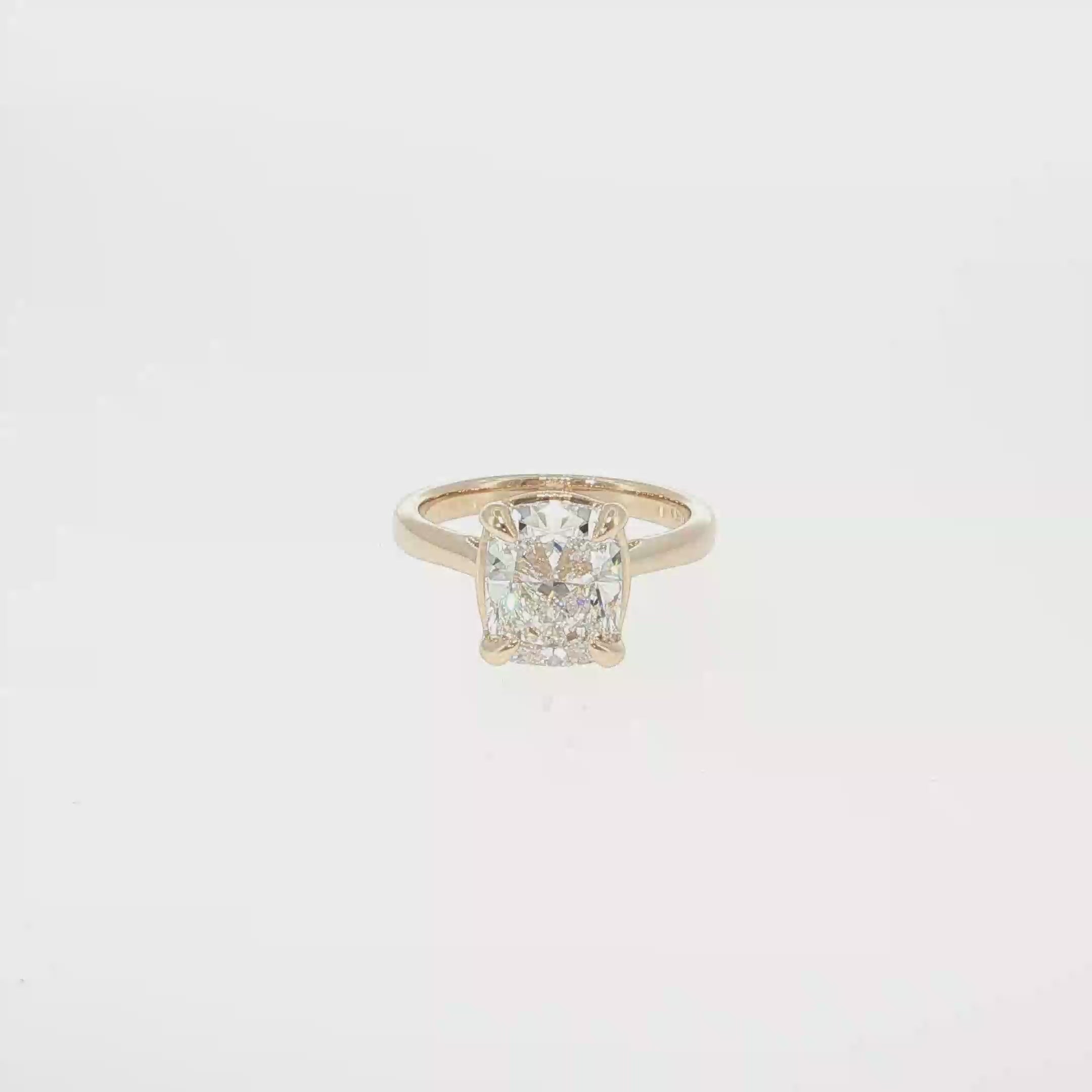 Cushion-Cut Lab-Grown Diamond Solitaire Engagement Ring