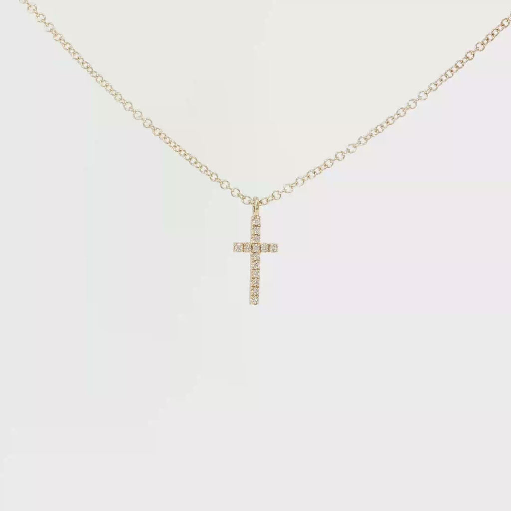 Slim Diamond Cross Pendant Necklace