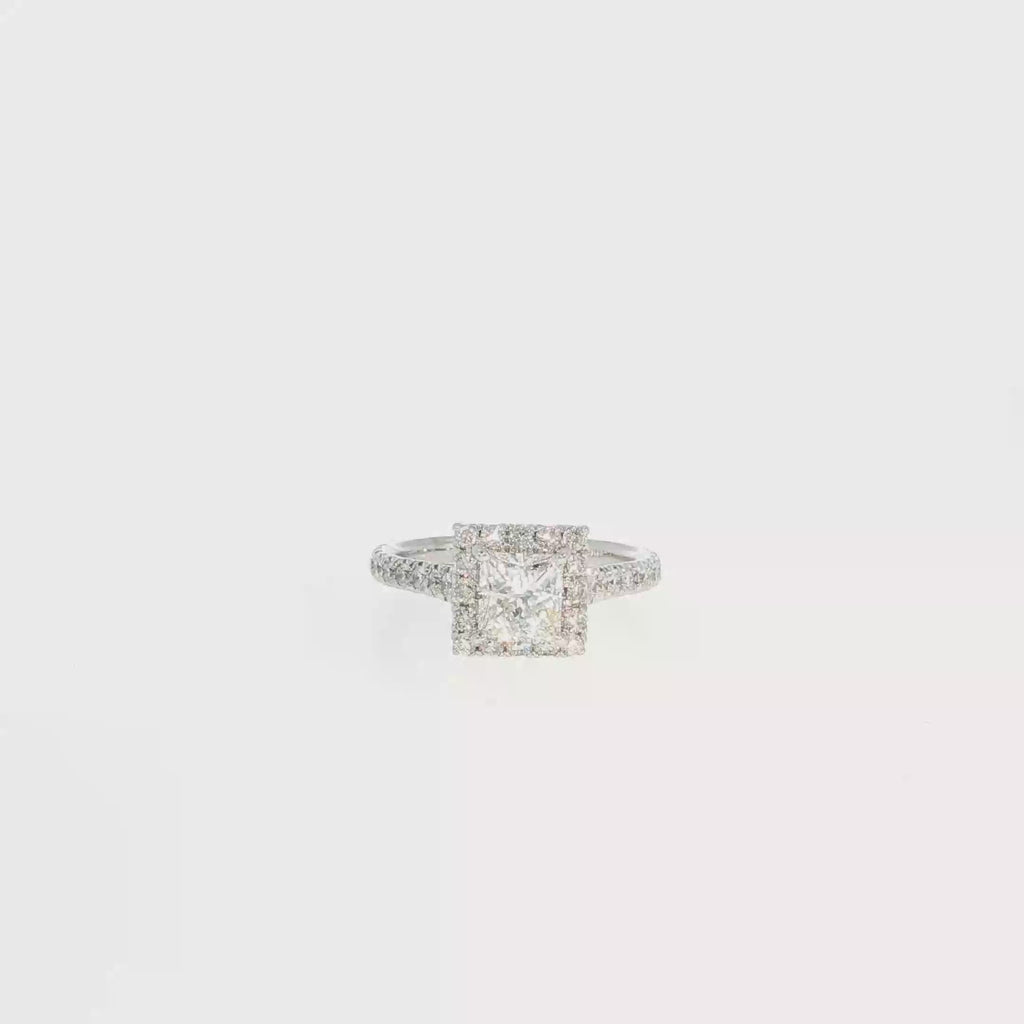 Princess-Cut Leo Diamond Halo Ring