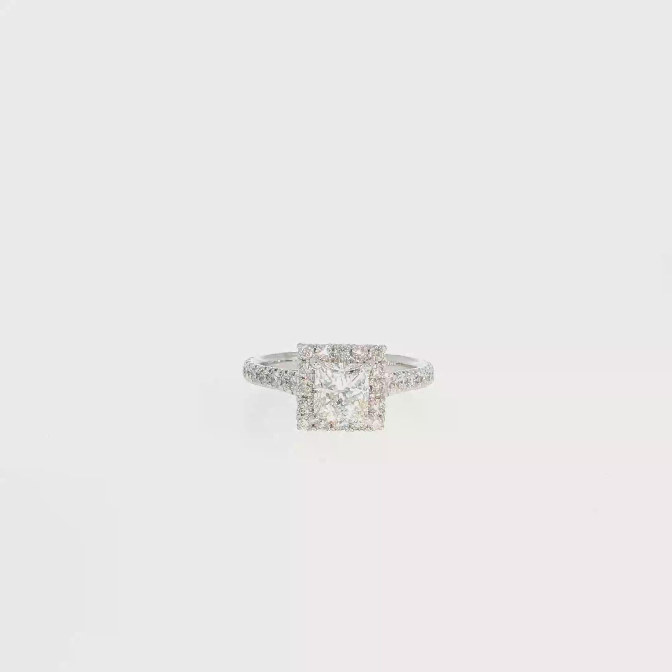 Princess-Cut Leo Diamond Halo Ring