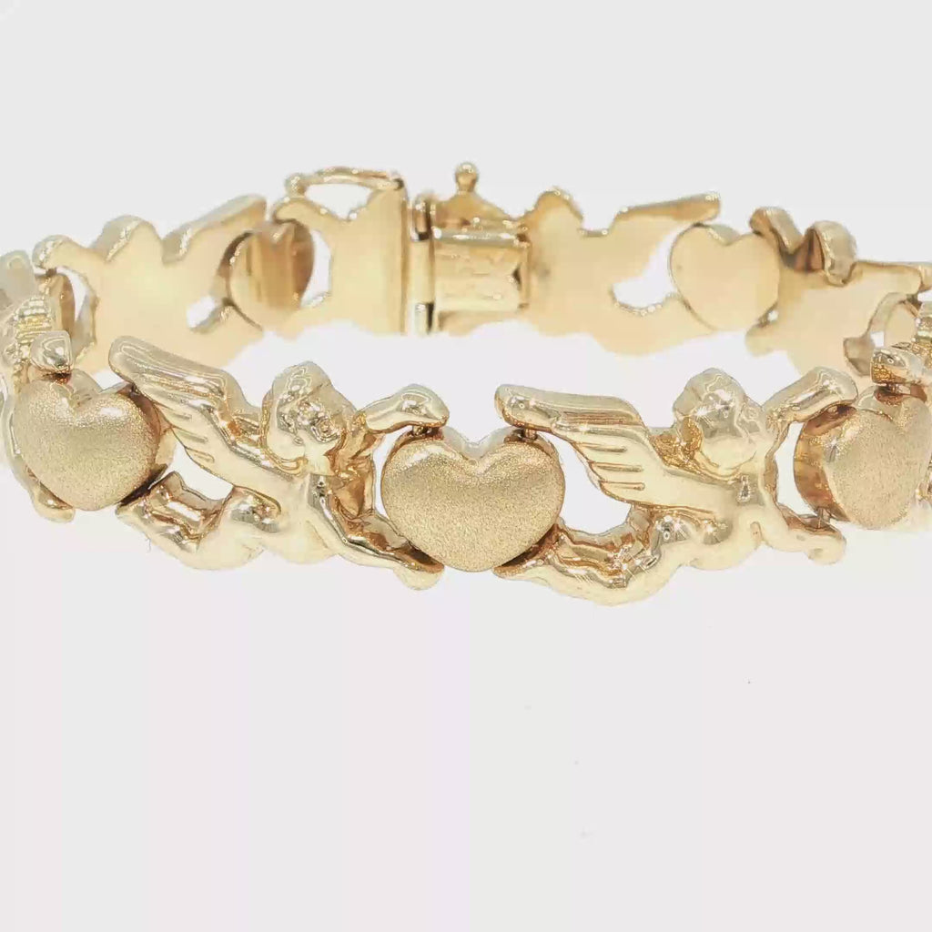 Angel and Heart Link Bracelet