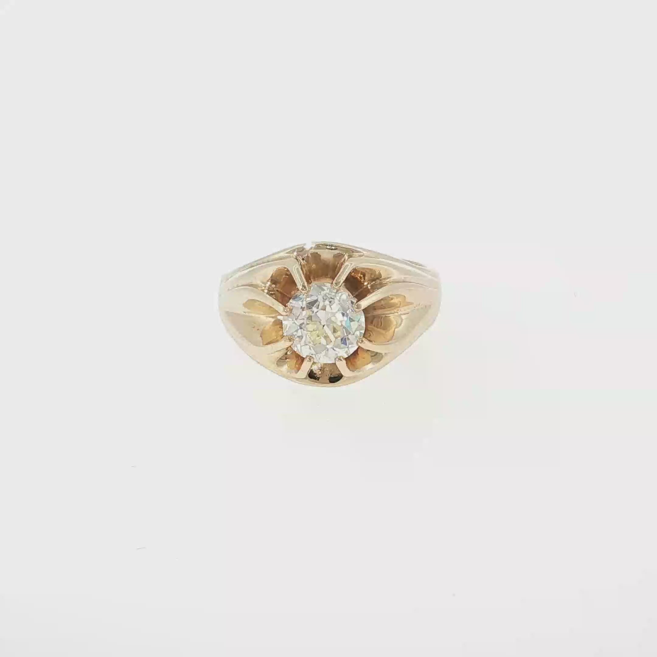 Old Mine Cut Diamond Openwork Men’s Ring