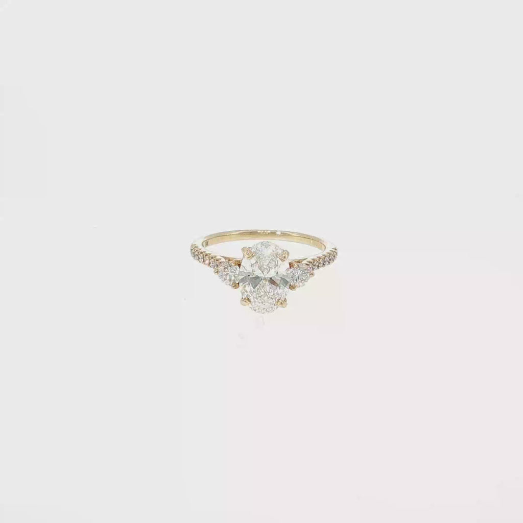 Oval Lab-Grown Diamond Accent Engagement Ring