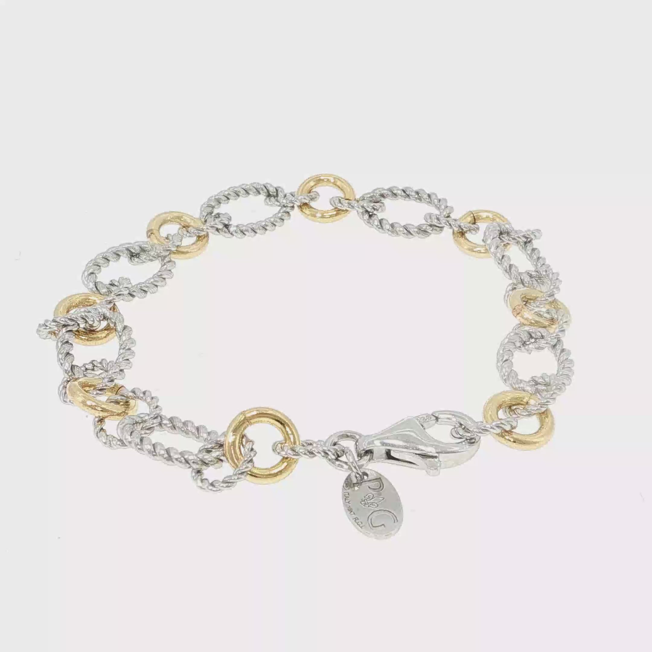 Two-Tone Twisted-Link Necklace and Bracelet Set