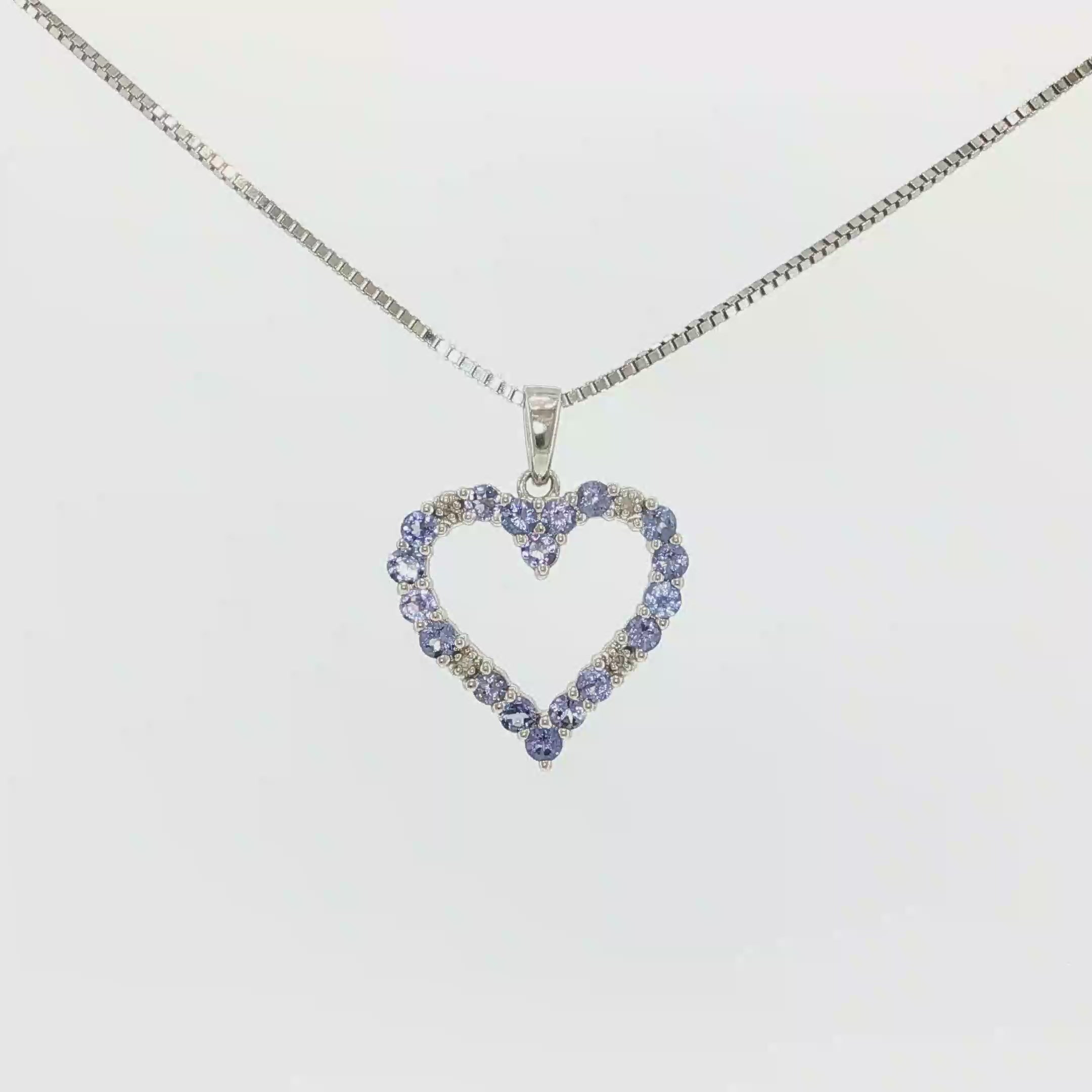 Tanzanite and Diamond Open Heart Pendant
