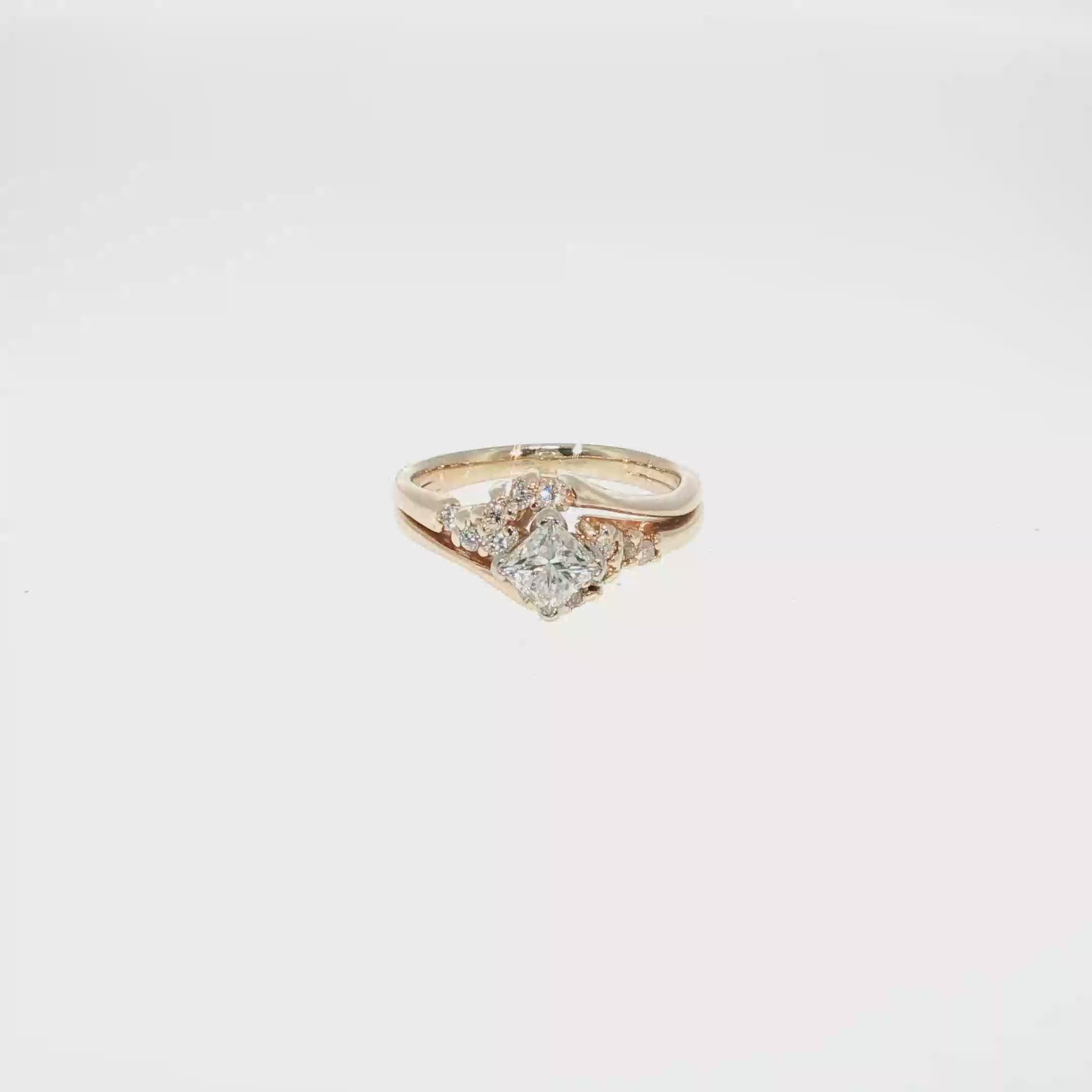 Princess-Cut Diamond Wedding Set