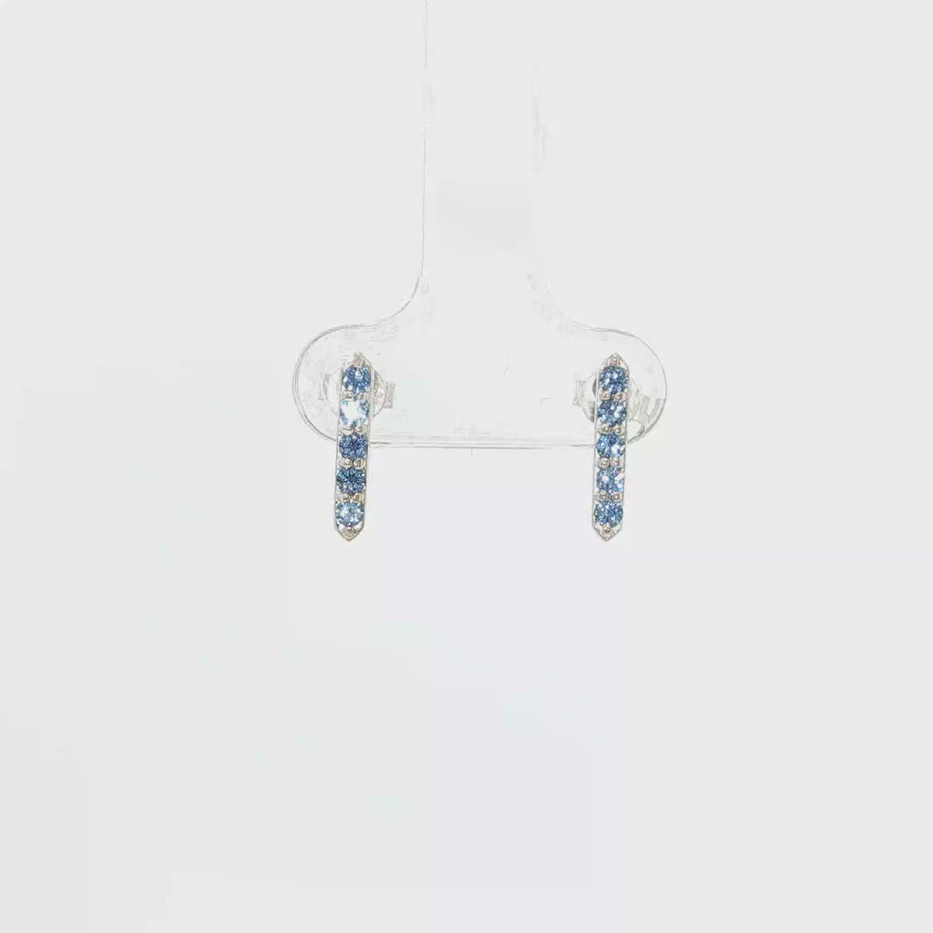 Montana Yogo Sapphire Vertical Bar Stud Earrings