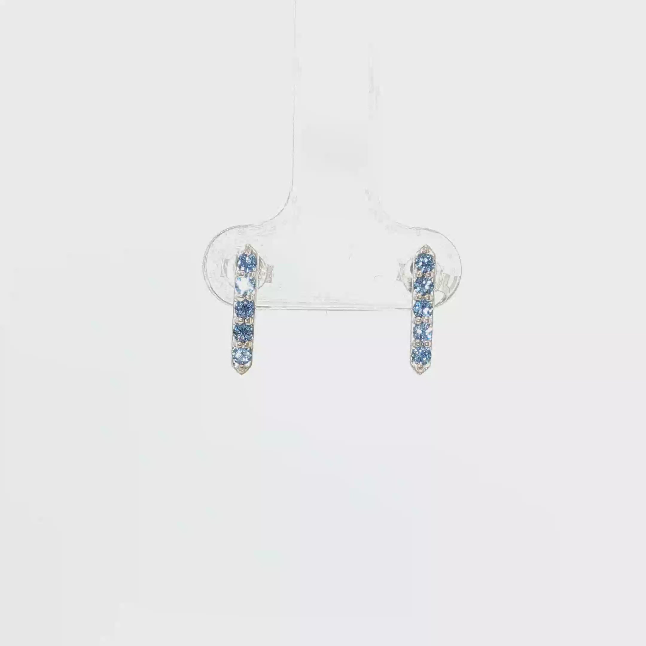 Montana Yogo Sapphire Vertical Bar Stud Earrings