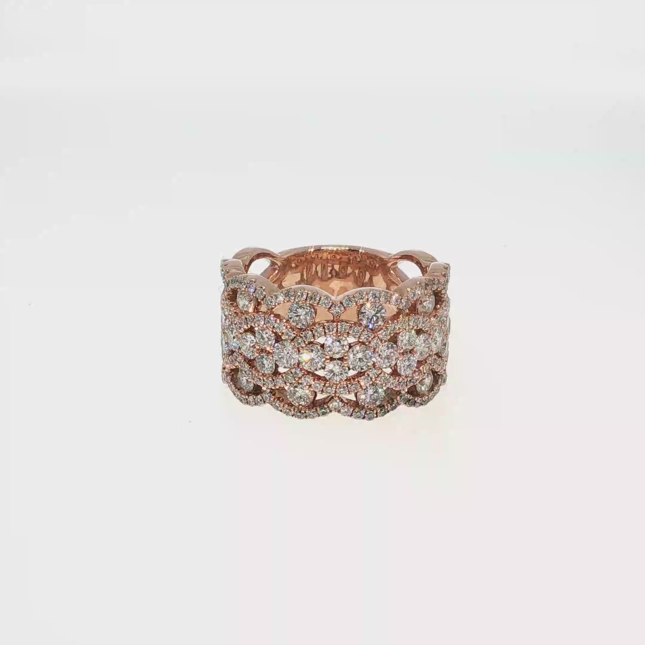 Diamond Openwork Wide Band Ring