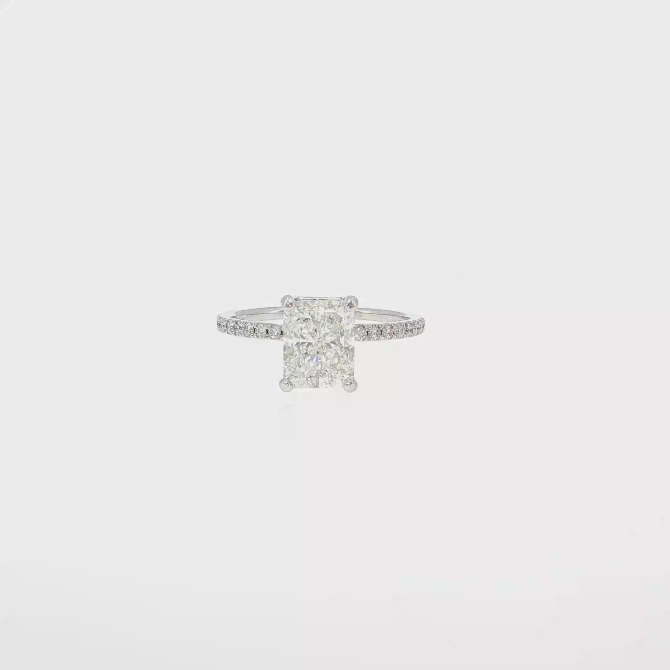 Radiant-Cut Diamond Accent Engagement Ring