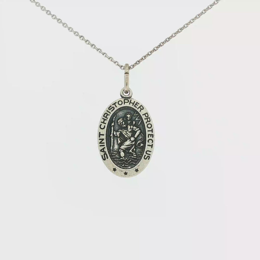 Saint Christopher Oval Medal Pendant