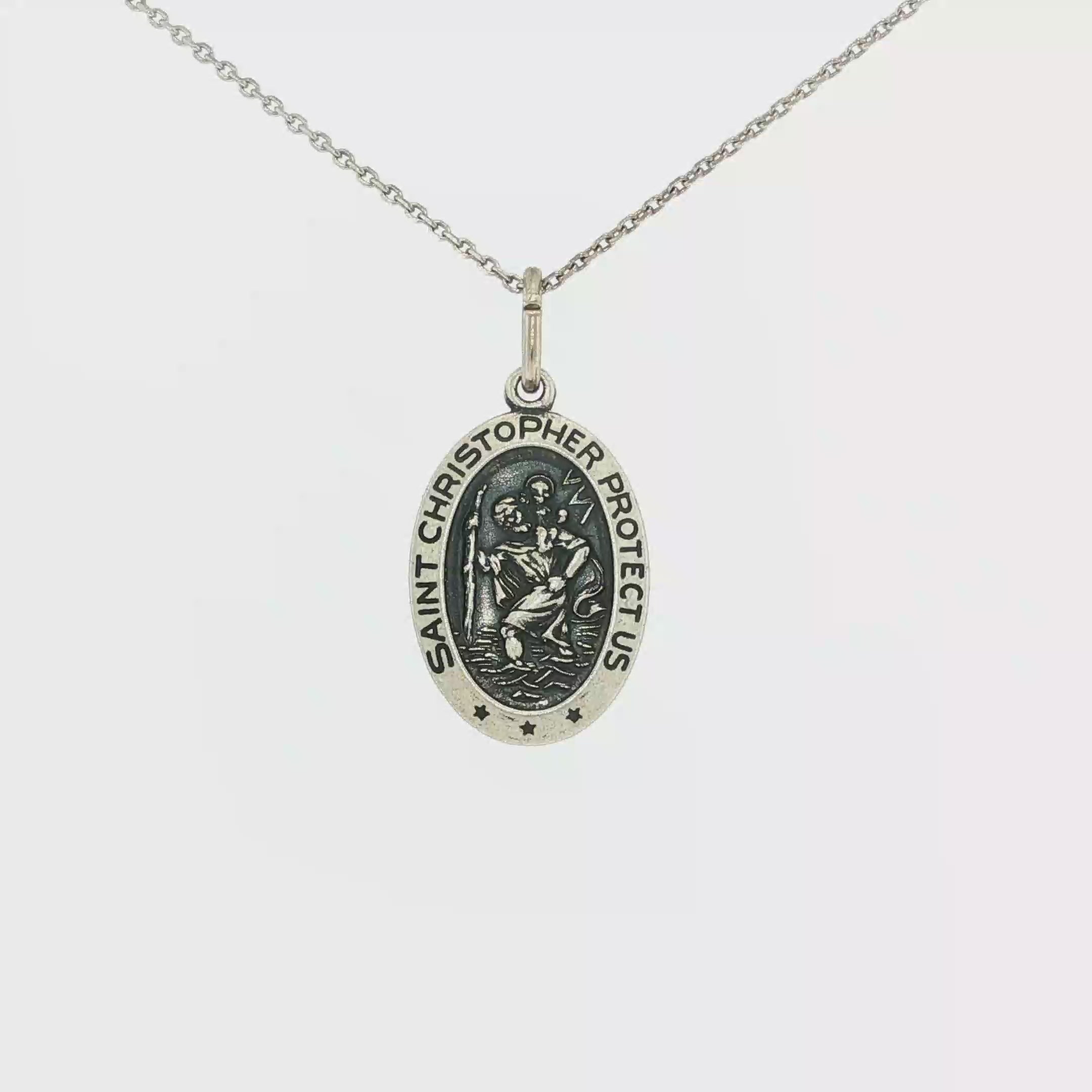 Saint Christopher Oval Medal Pendant
