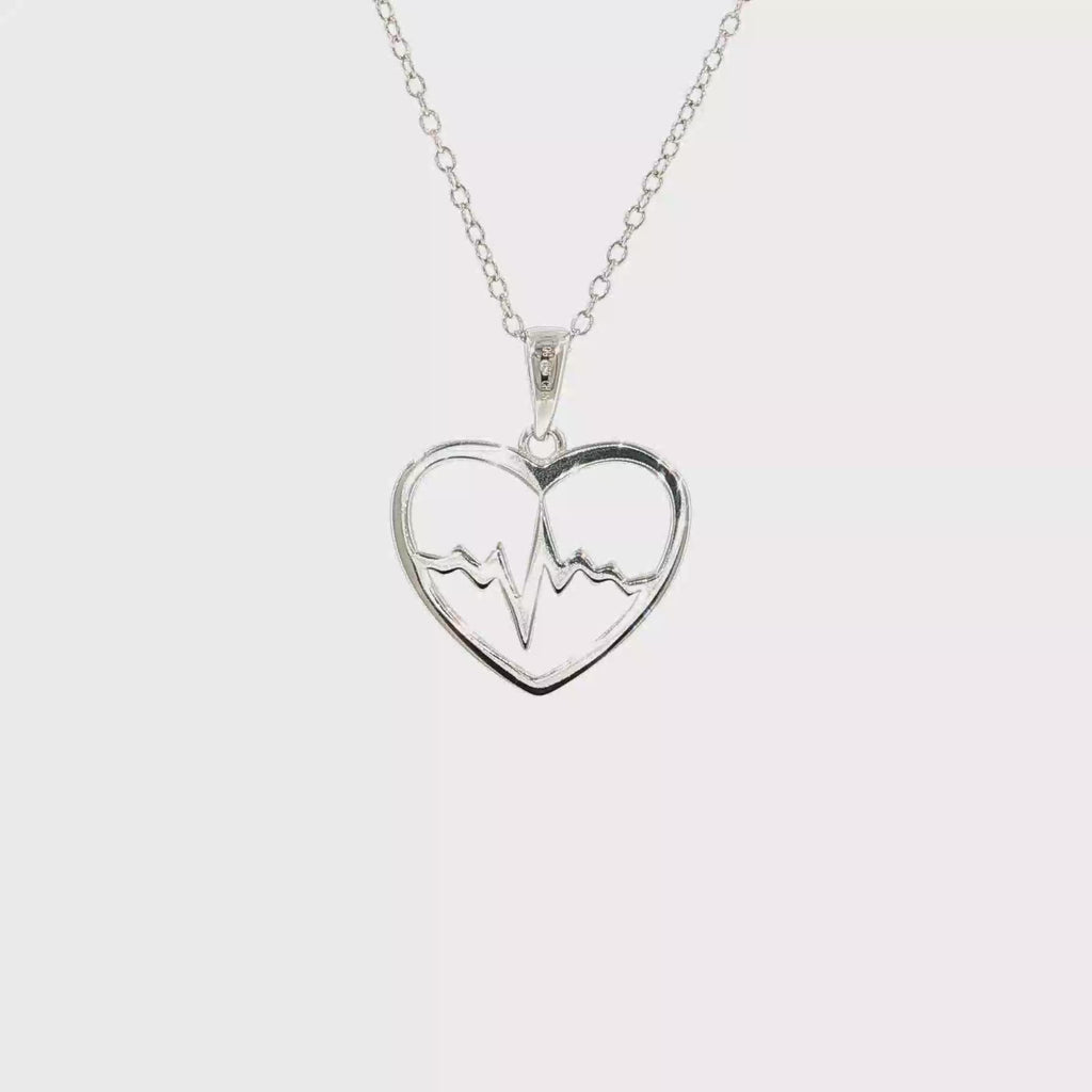 Heartbeat Heart Pendant Necklace