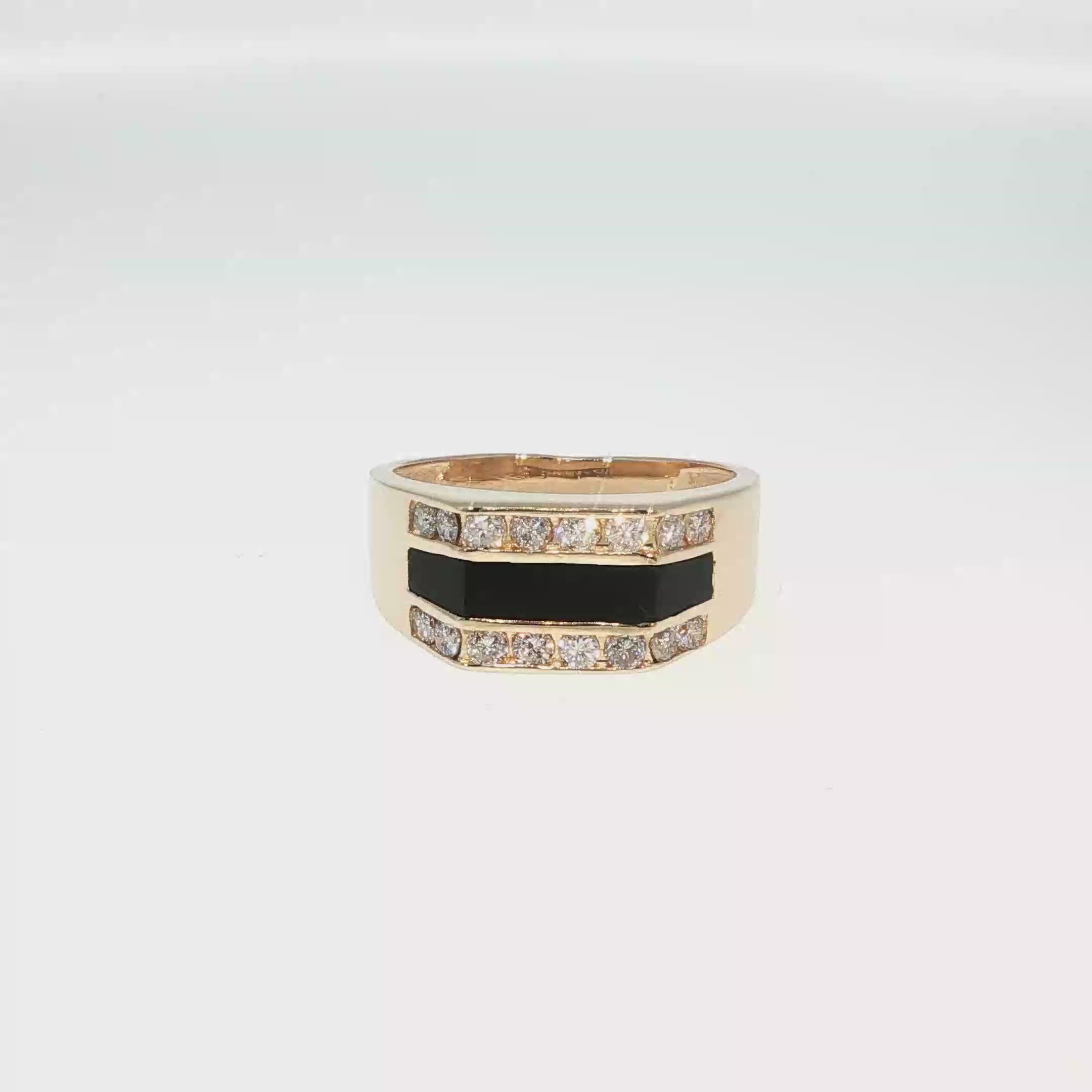 Black Onyx and Diamond Inlay Band