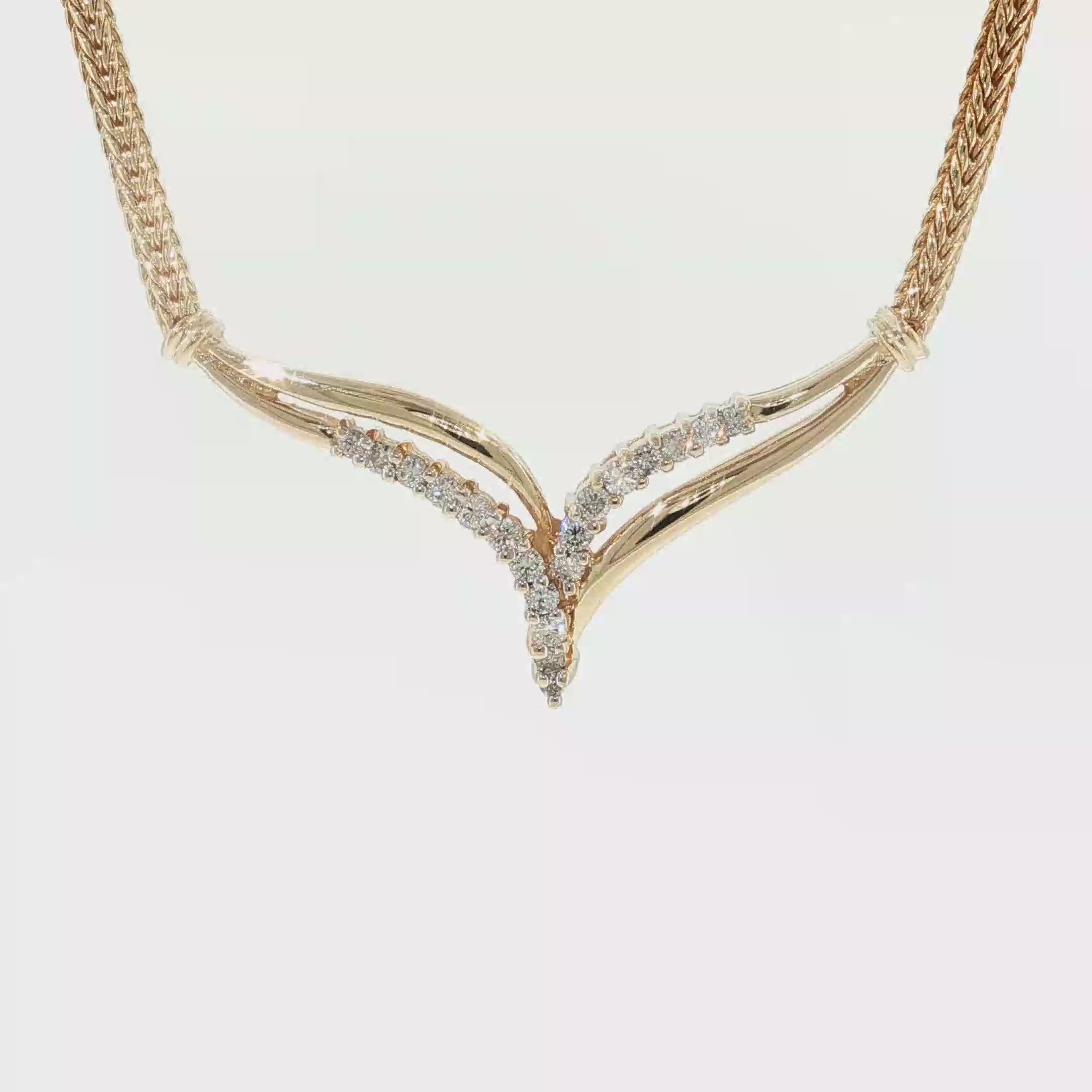 Diamond Foxtail V Necklace