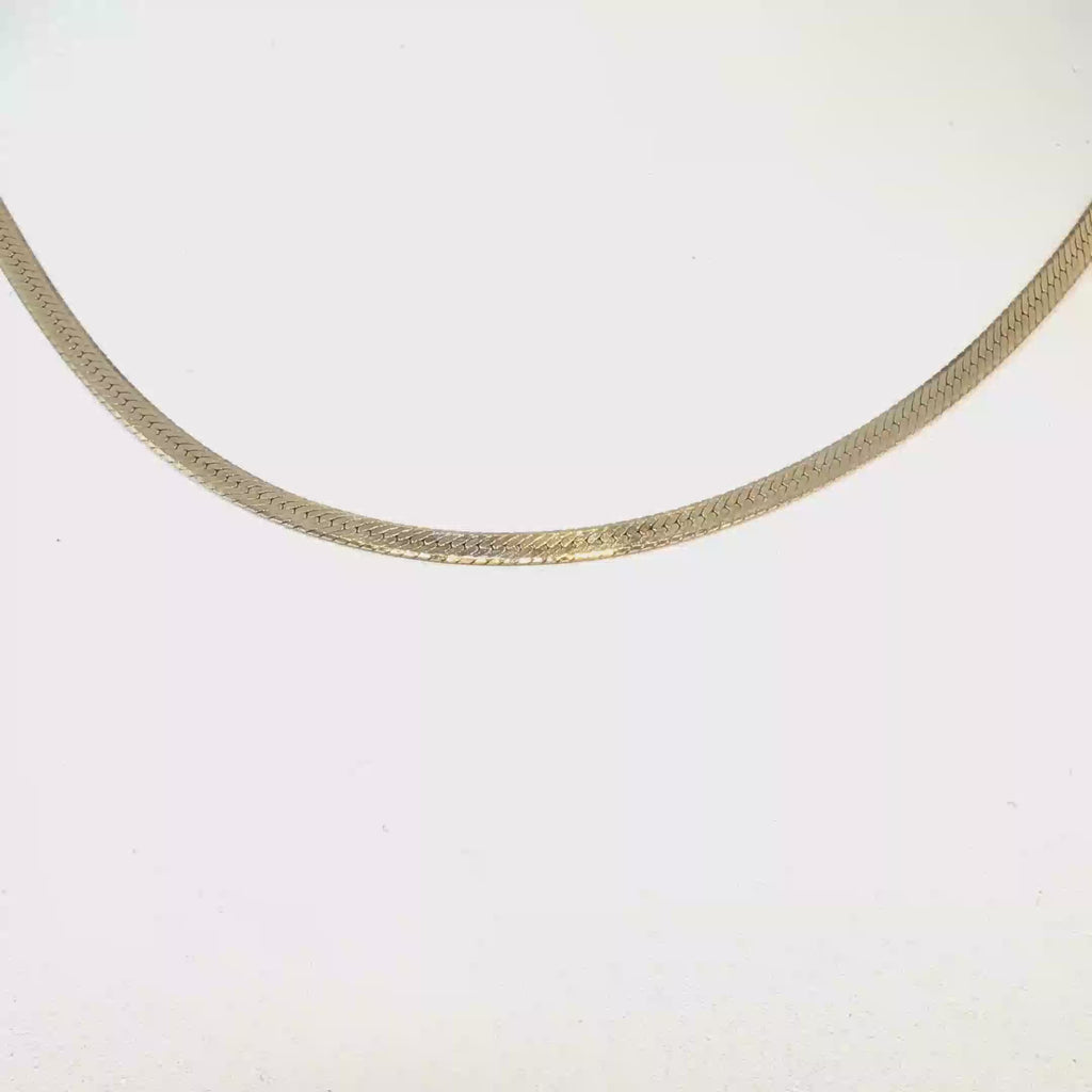 Slim Herringbone Chain Necklace
