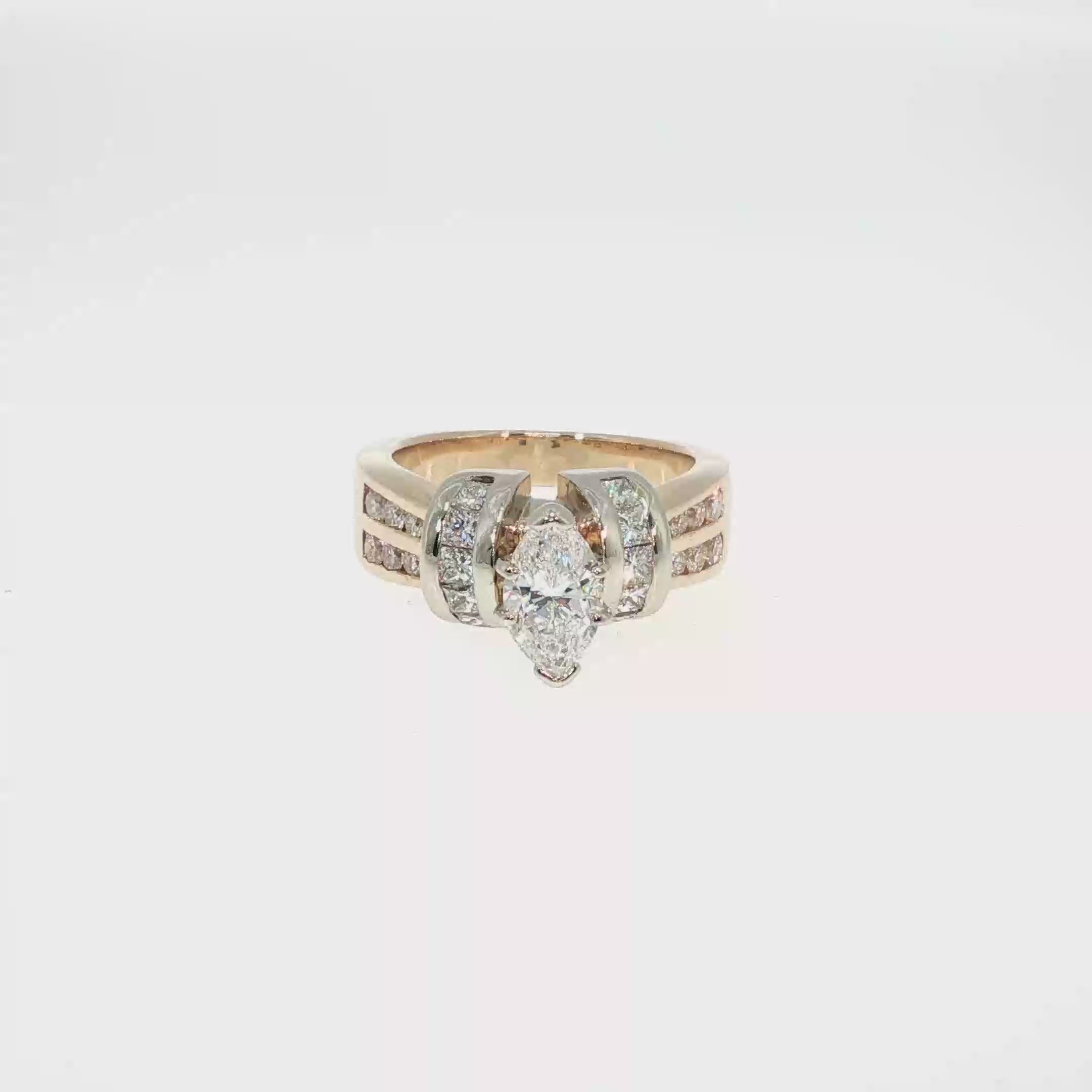 Marquise Diamond Bypass Ring