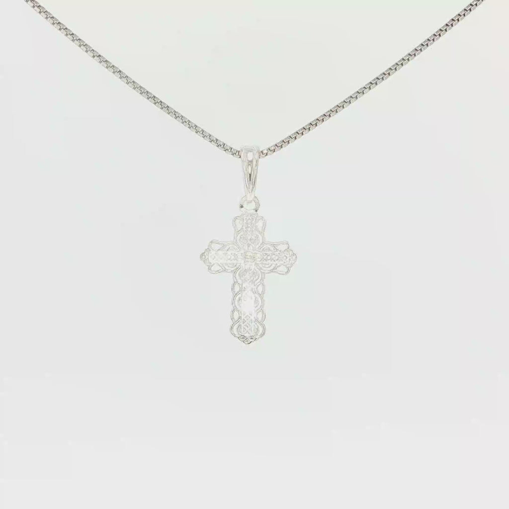 Lace-Trim Cross Pendant