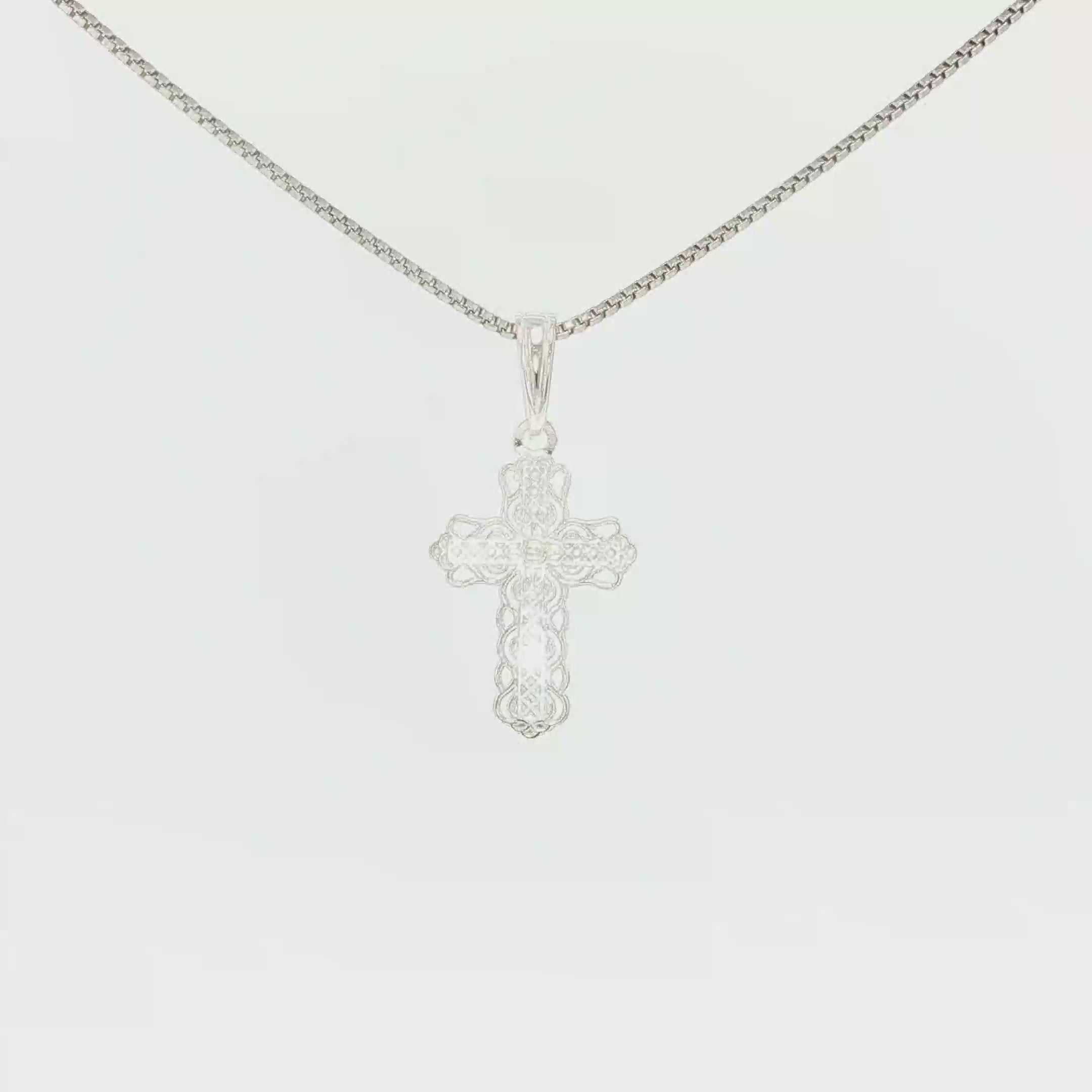 Lace-Trim Cross Pendant