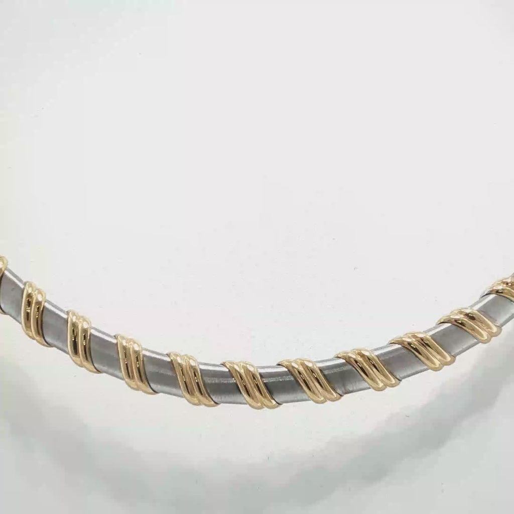 Two-Tone Tubular Collar Necklace