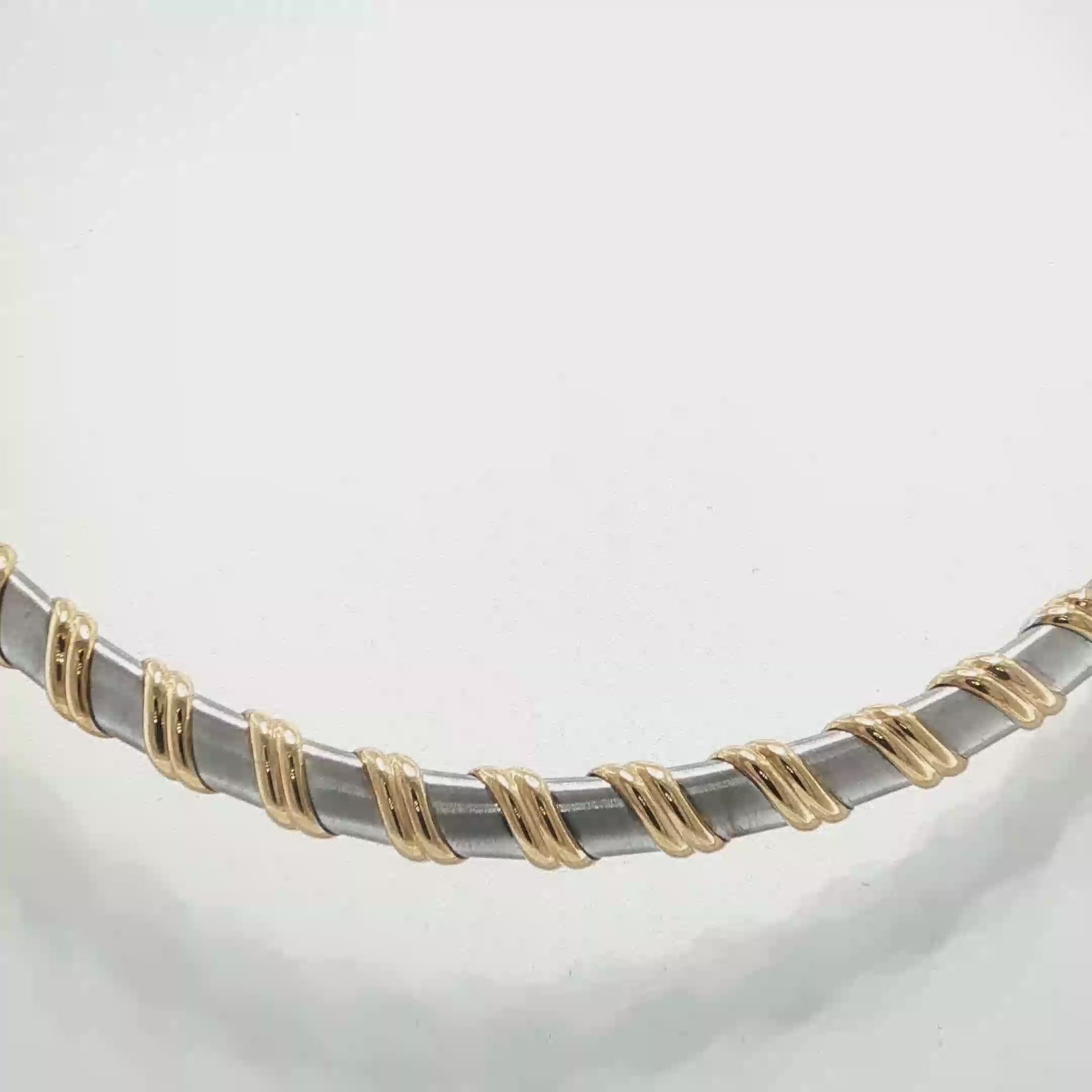 Two-Tone Tubular Collar Necklace