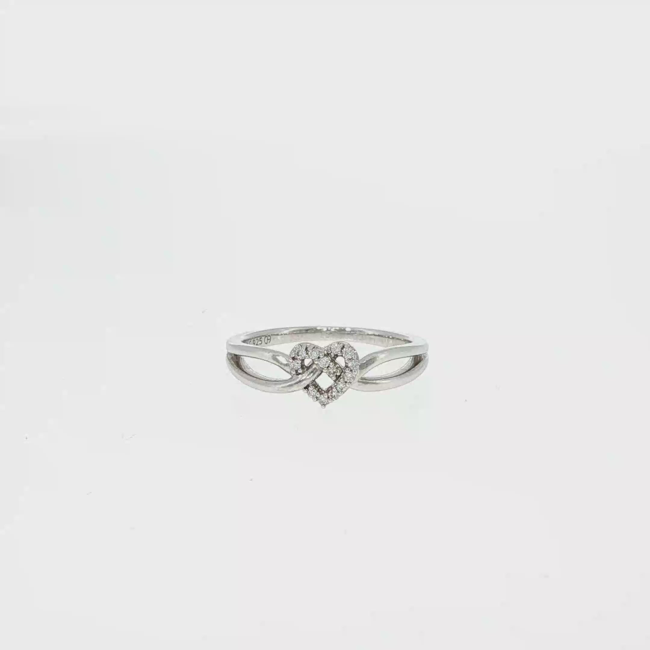 Diamond Heart and Lock Motif Ring