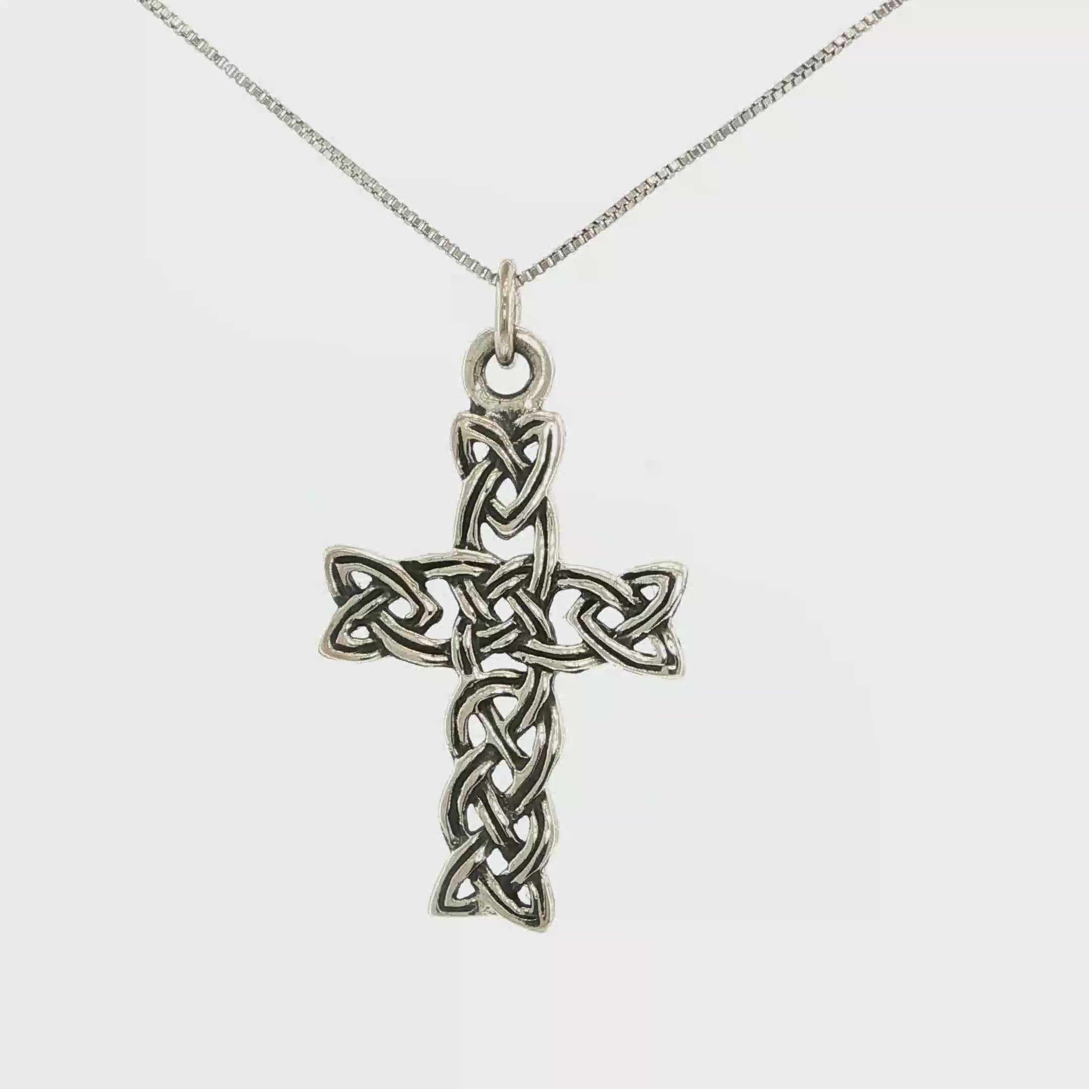 Antiqued Celtic Knot Cross Pendant